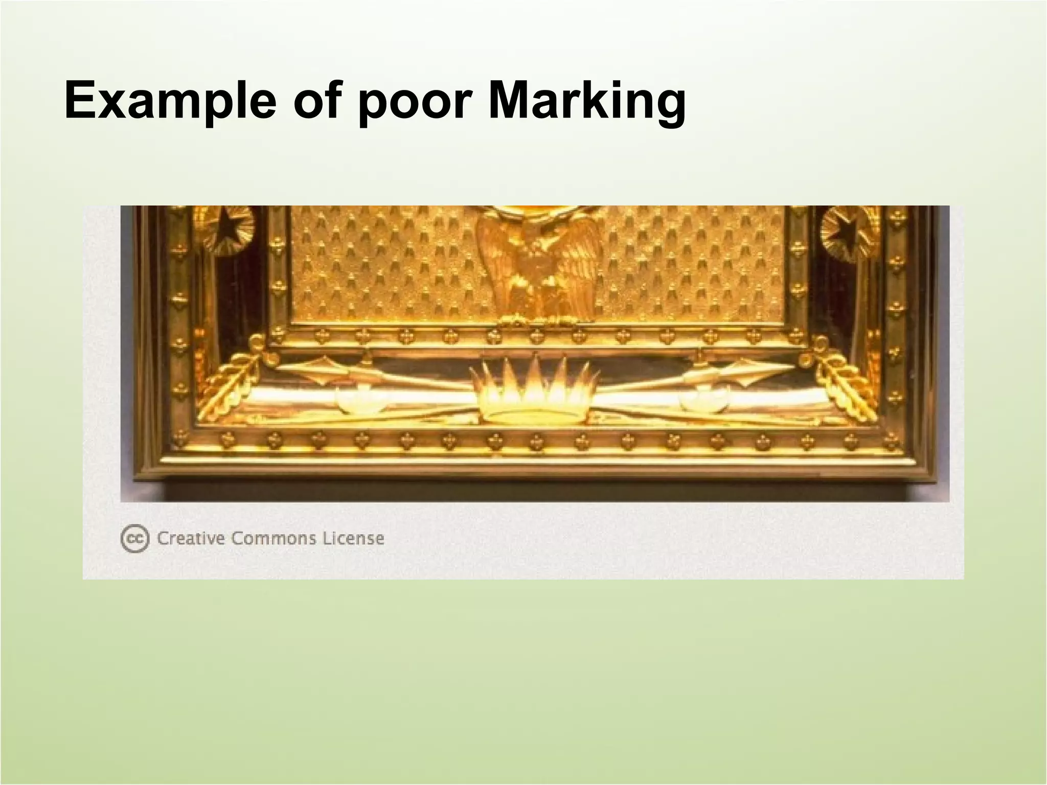 Example of poor Marking
 