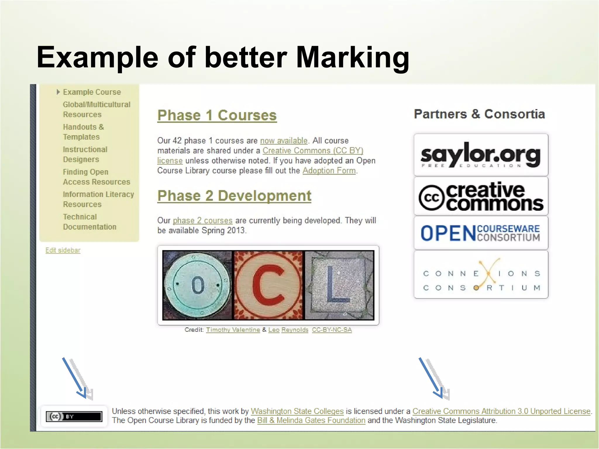 Example of better Marking
 