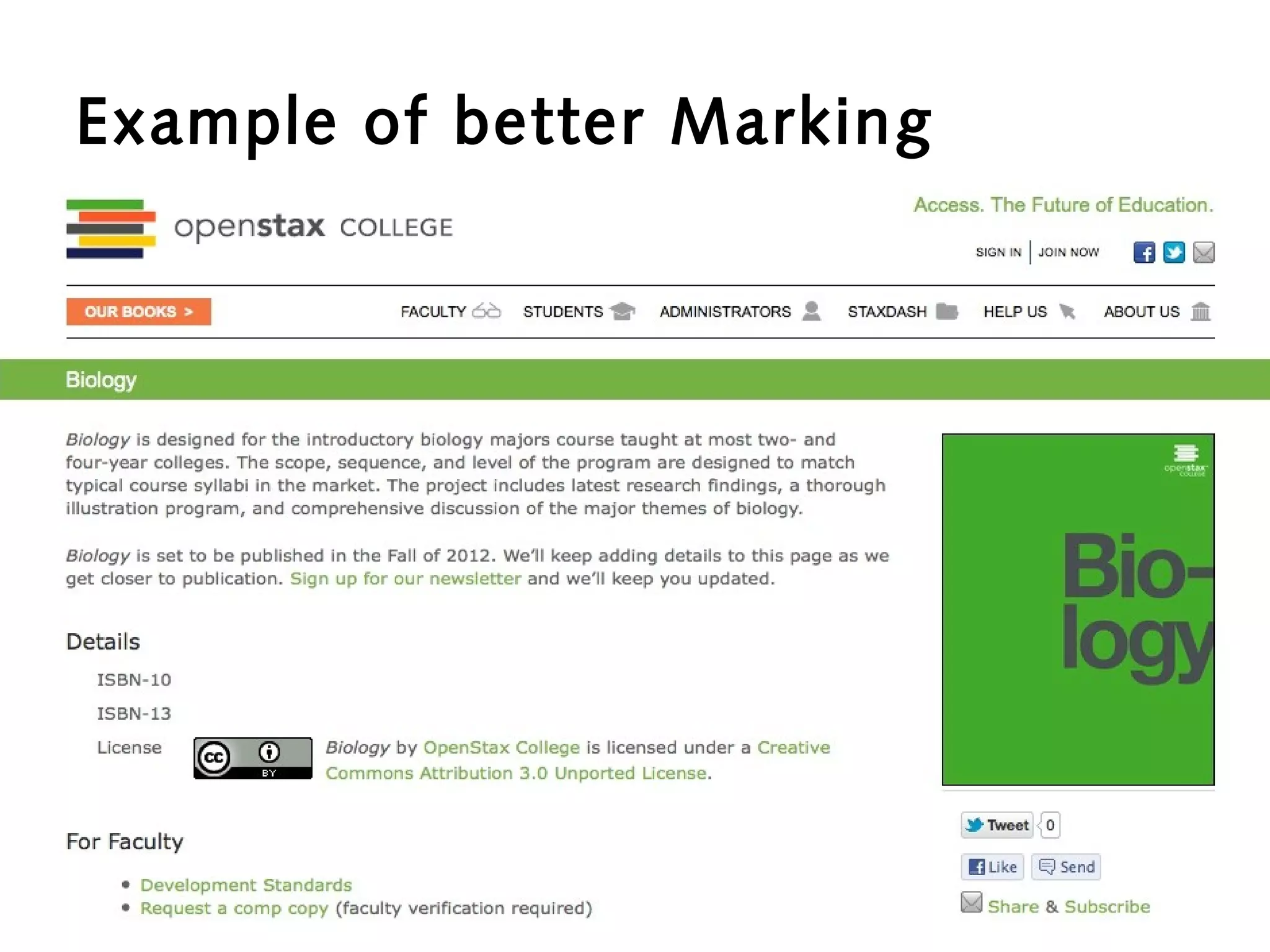 Example of better Marking

 