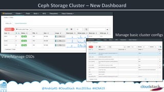 @AndrijaRS #CloudStack #ccc2019us #ACNA19
View/Manage OSDs
Manage basic cluster configs
 