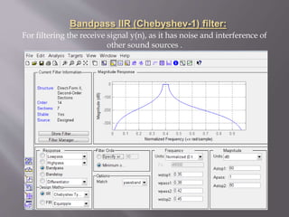 For filtering the receive signal y(n), as it has noise and interference of
other sound sources .
 