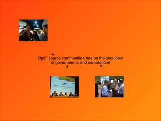 May 2013 Ocean Project - Partiallt fu
nded bu EU FP7 Programme
17
Open source communities ride on the shoulders
of governments and corporations
c
c
 