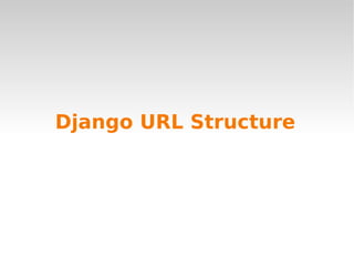 Django URL Structure
 