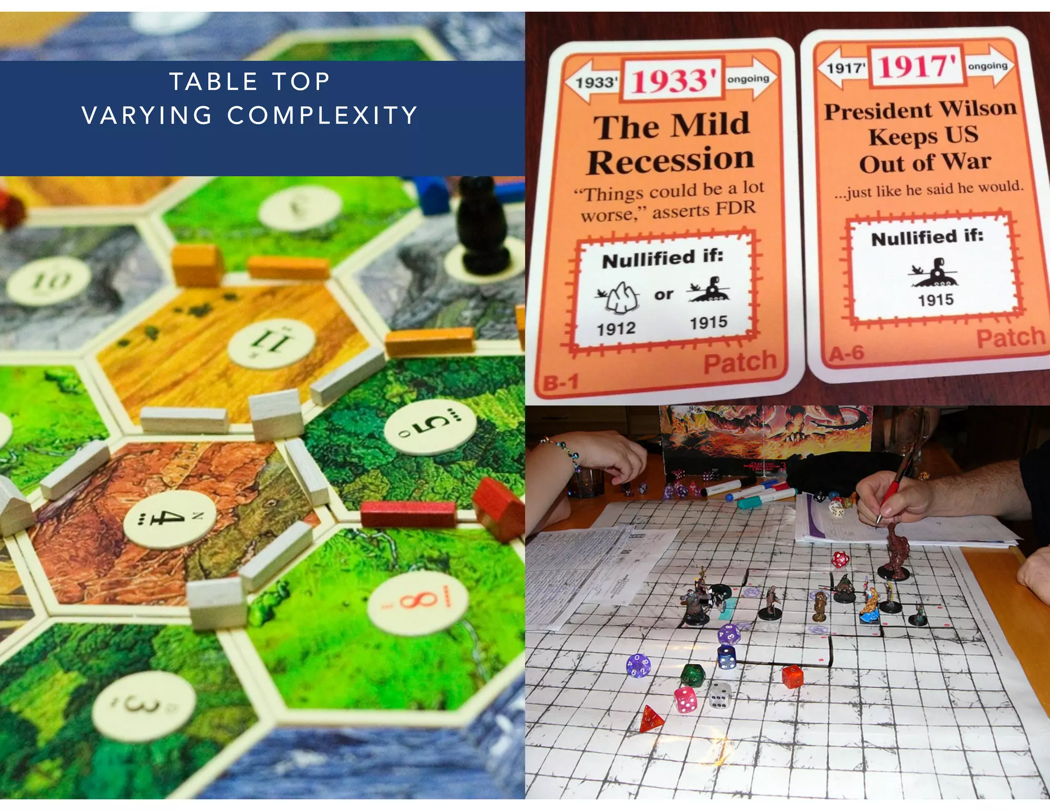 TA B L E T O P
VA RY I N G C O M P L E X I T Y
 