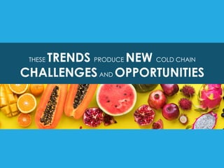 THESE TRENDS PRODUCE NEW COLD CHAIN
CHALLENGESAND OPPORTUNITIES
 