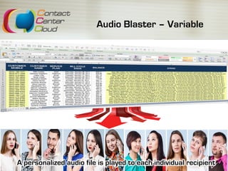 Audio Blaster – Variable
A personalized audio file is played to each individual recipient
 