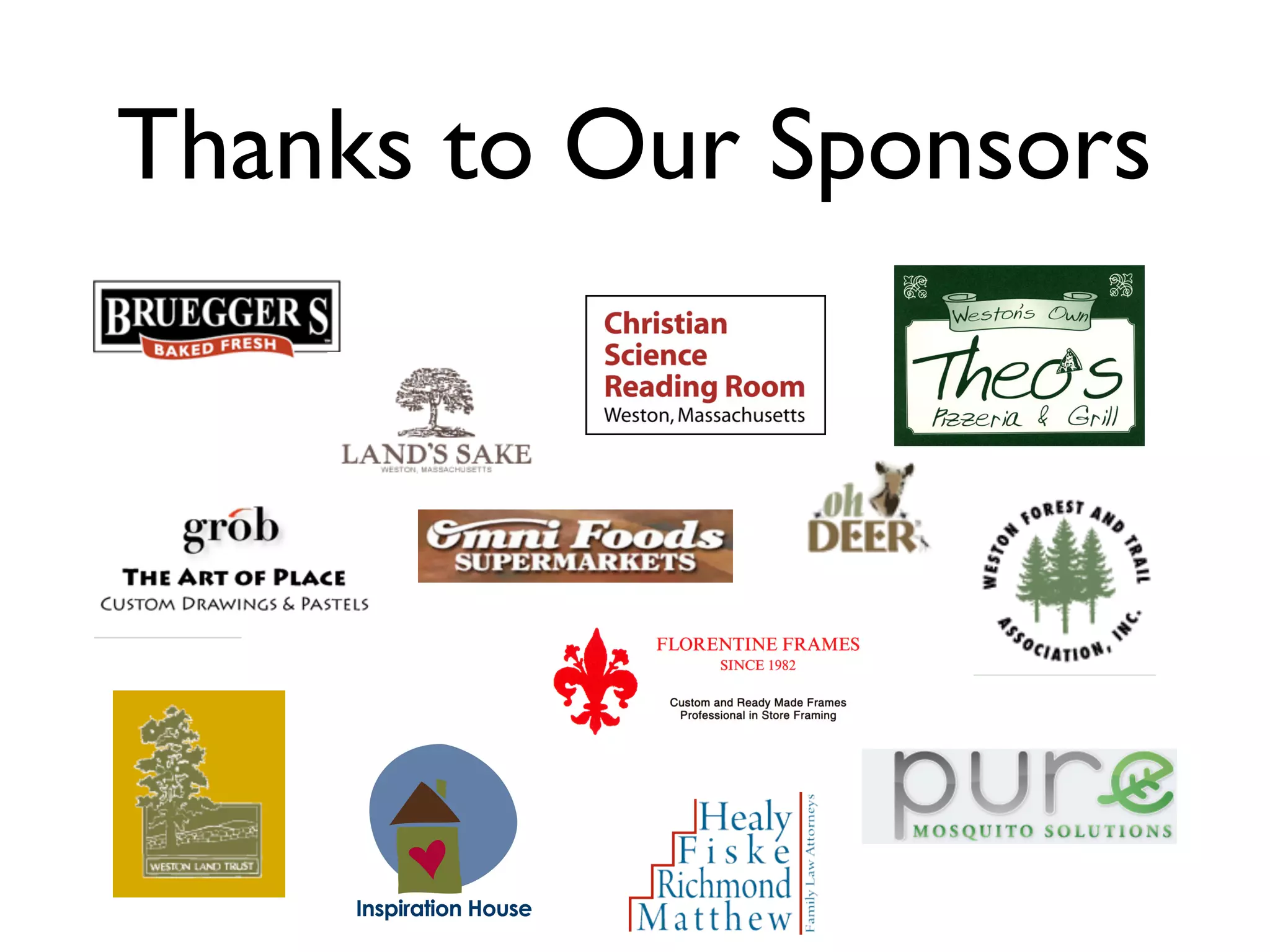 Thanks to Our Sponsors
 