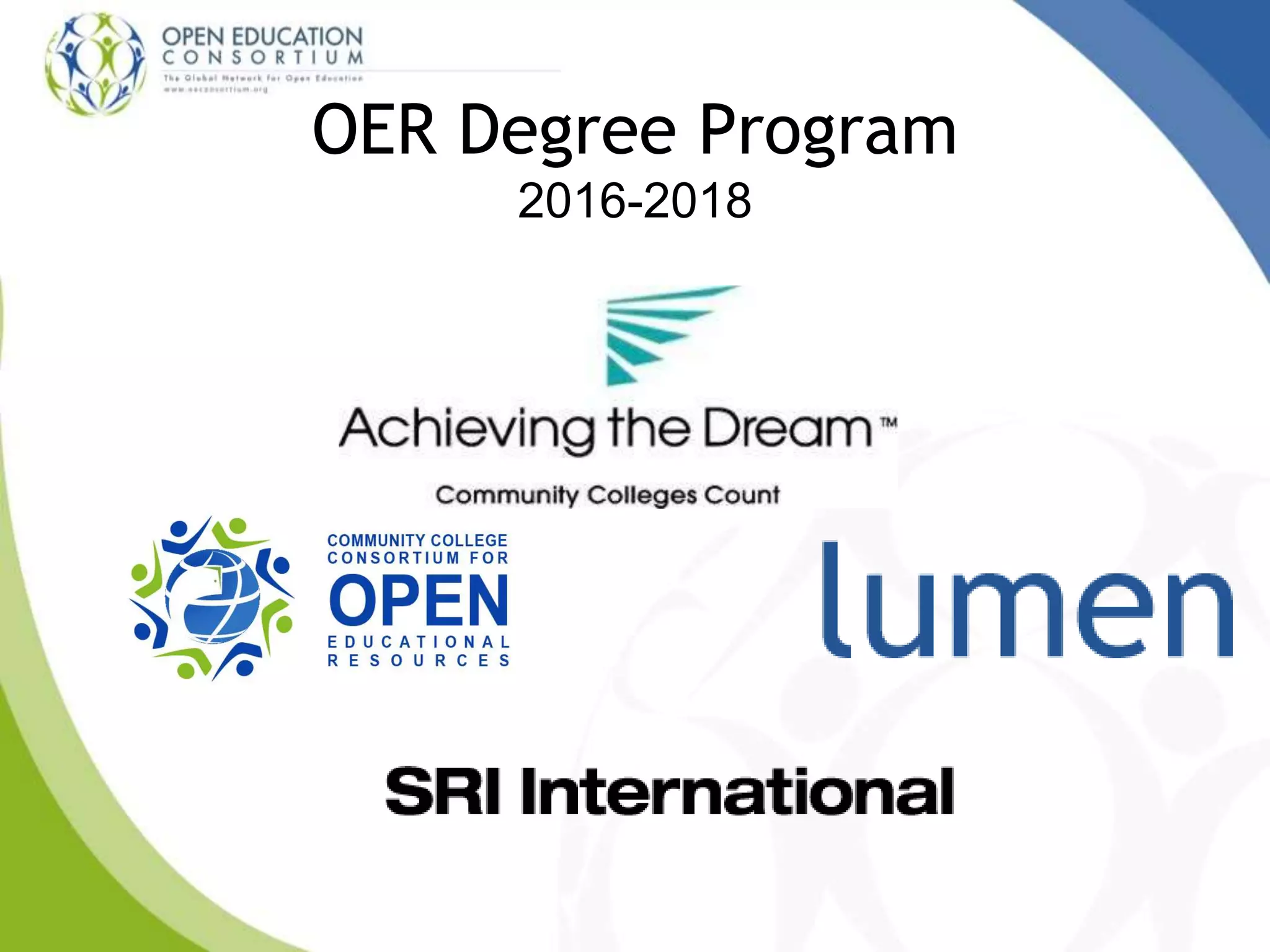 OER Degree Program
2016-2018
 