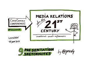 9 sketchnotes on Media relations for the 21th century