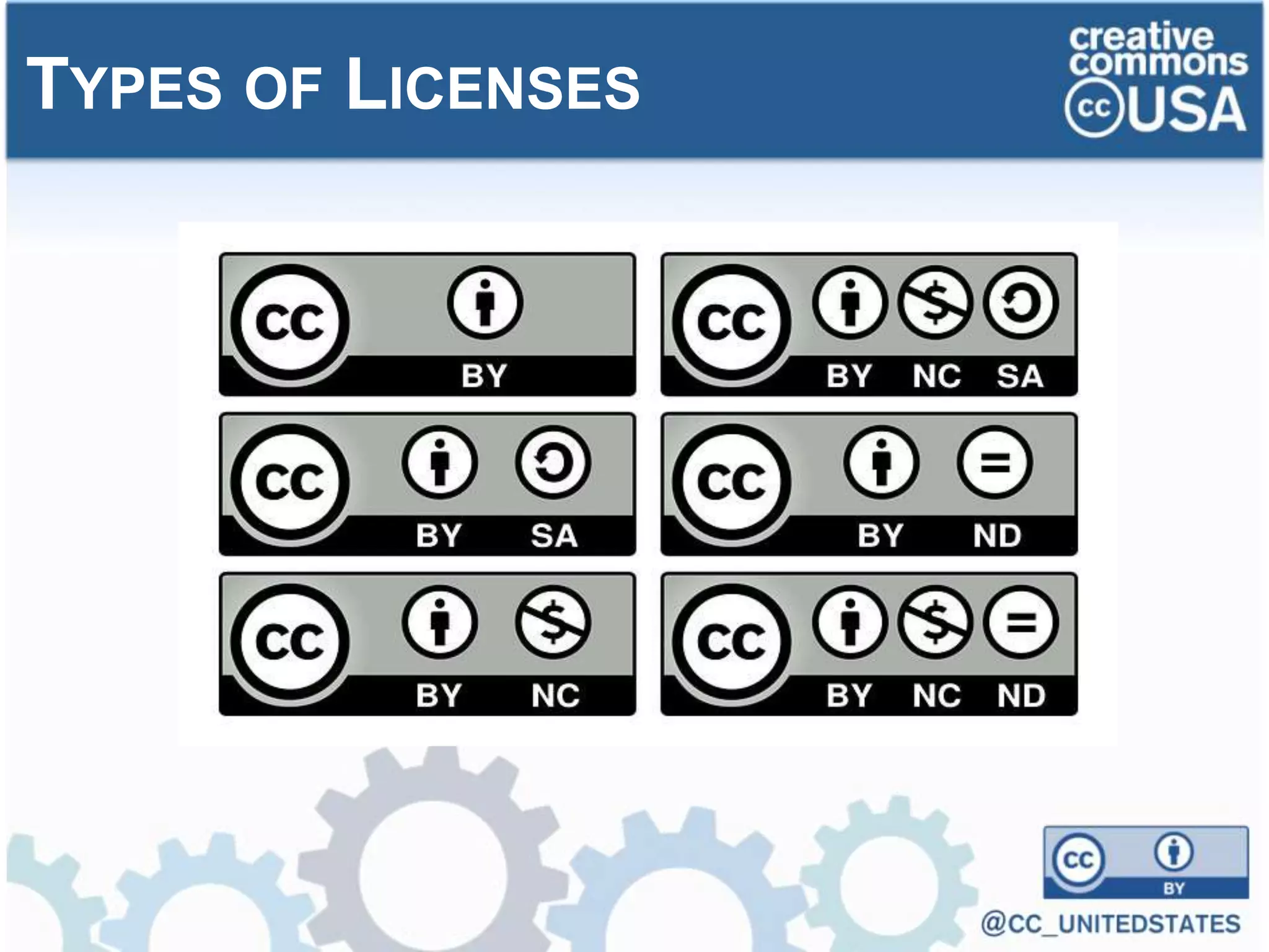 TYPES OF LICENSES
 