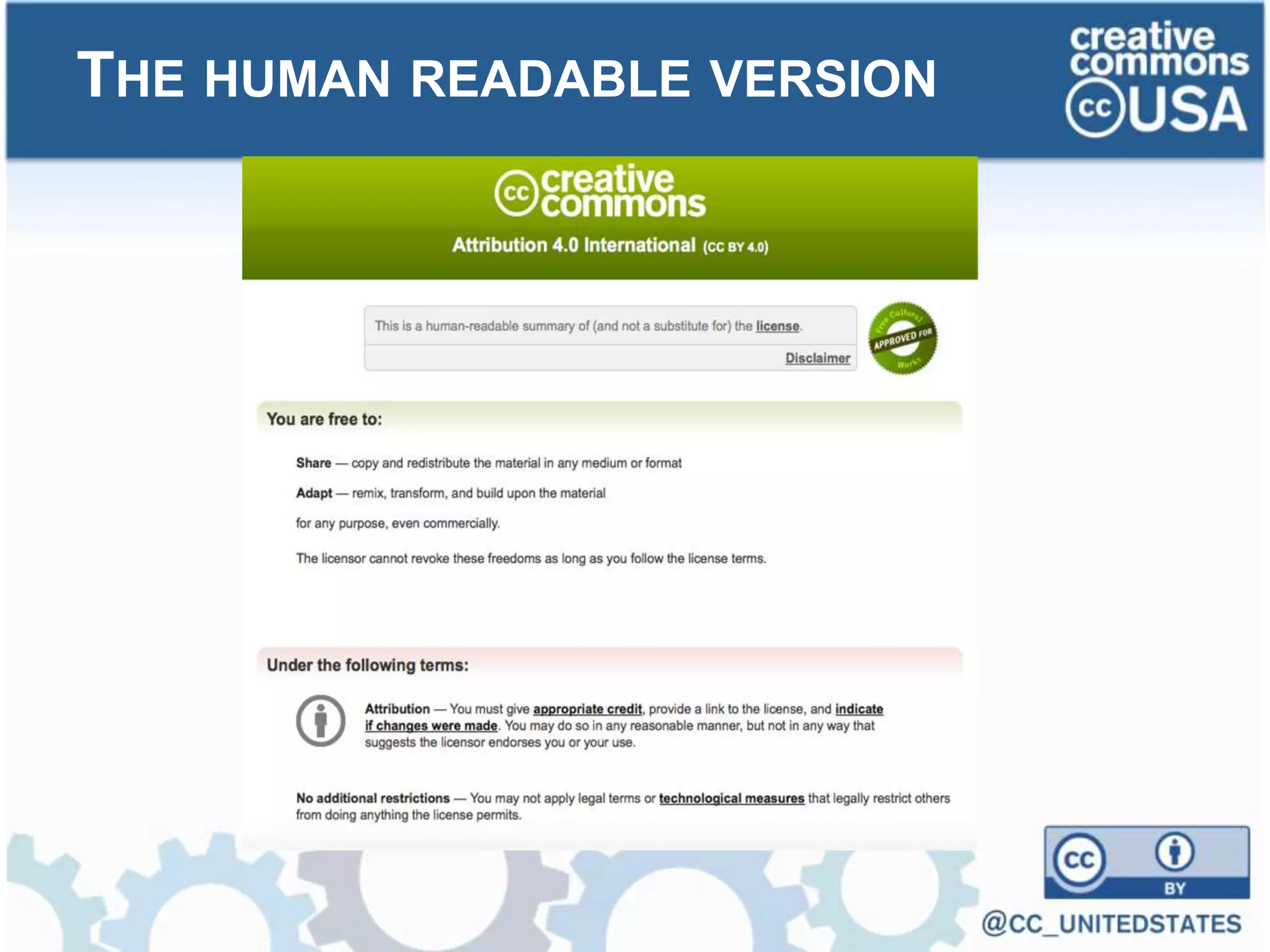 THE HUMAN READABLE VERSION
 