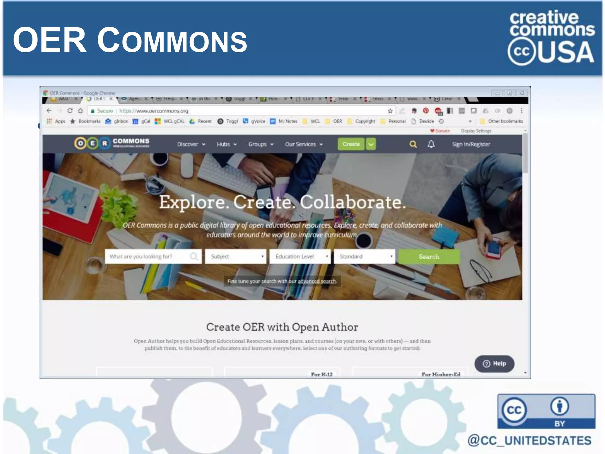 • Search by standard and grade level
OER COMMONS
 