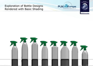 Exploration of Bottle Designs Rendered with Basic Shading 