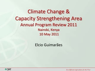 Climate Change & Capacity Strengthening Area Annual Program Review 2011 Nairobi, Kenya 10 May 2011 Elcio Guimarães 