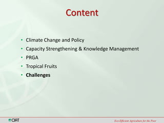 Climate Change and Capacity Strengthening Area
