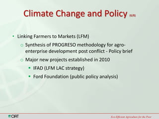 Climate Change and Capacity Strengthening Area