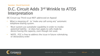 Multiple Call On Dc TCPA Webinar DC Circuit Court Decision the Impact on Dialers ...