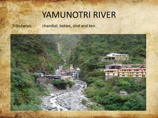 YAMUNOTRI RIVER
Tributaries: chambal, betwa, sind and ken
 