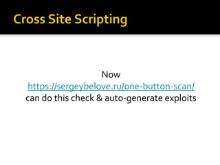 Now
https://sergeybelove.ru/one-button-scan/
can do this check & auto-generate exploits
 