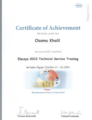 Roch training Elecsys 2010