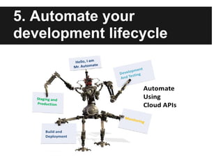 5. Automate your
development lifecycle
 