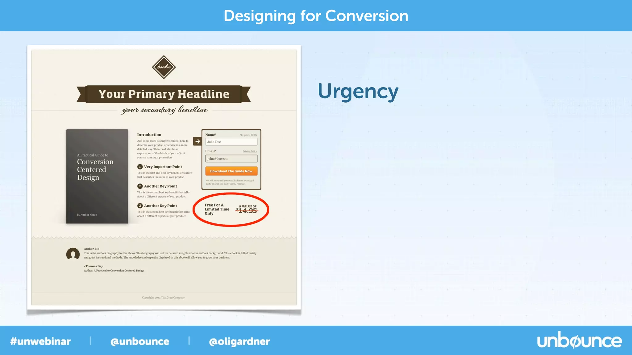 Urgency
Designing for Conversion
 
