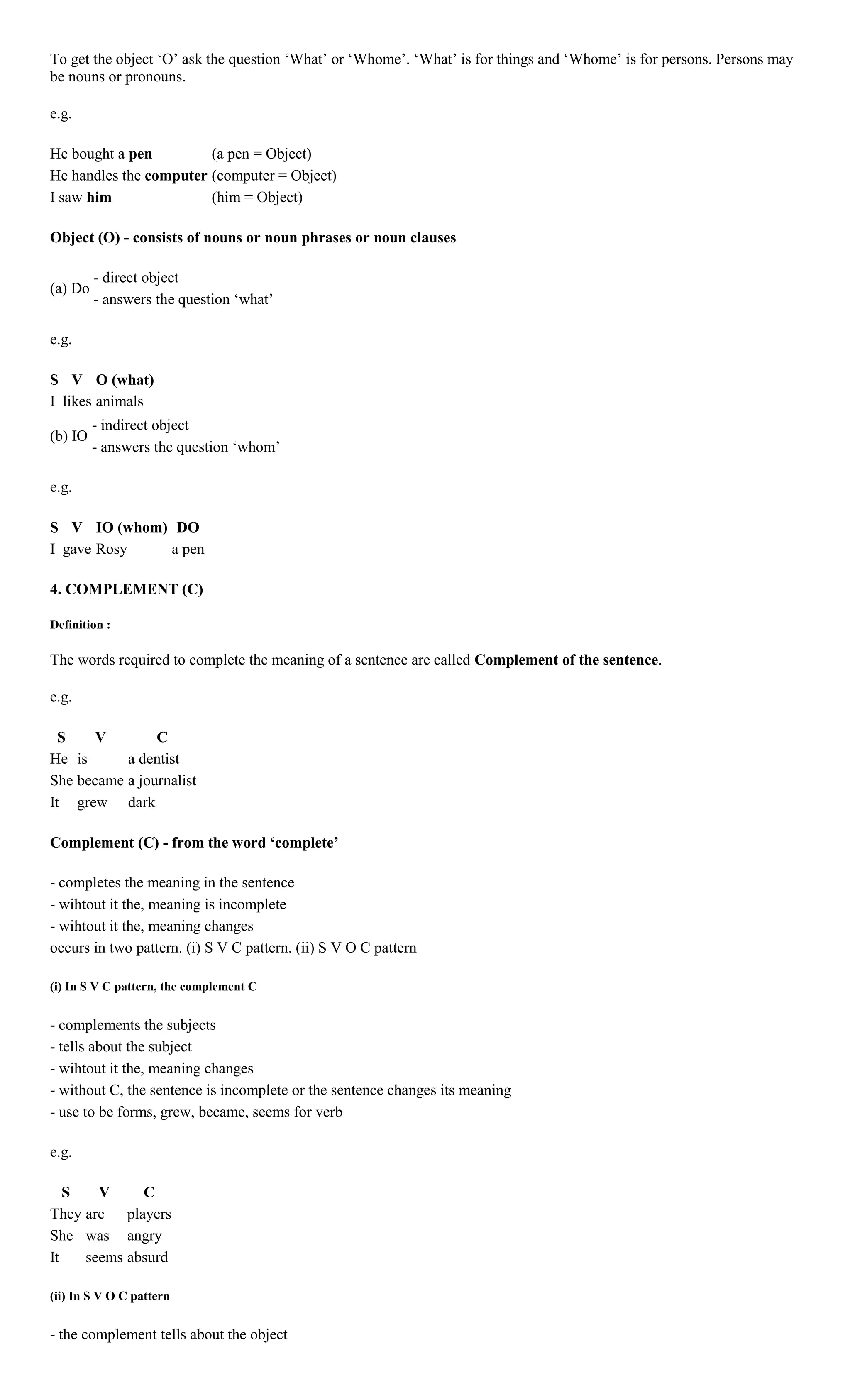 Sentence Pattern Pdf Sentence Pattern Pdf
