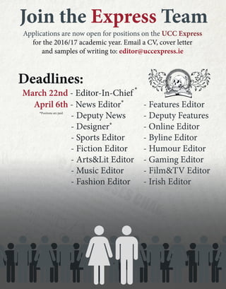 *
*
*
*Positions are paid
 