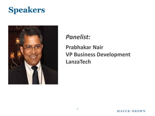Speakers


           Panelist:
           Prabhakar Nair
           VP Business Development
           LanzaTech




               5
 