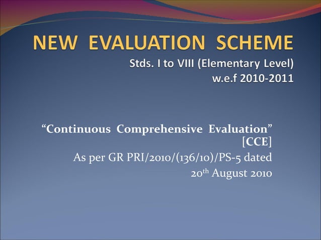 CCE Presentation | PPT