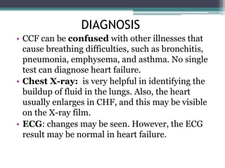 CCF cardiac nursing including pathophysiology and nursing diagnosis | PPTX