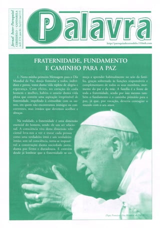 Palavra - Jornal da Unidade Pastoral de Gandarela e Cerzedelo, no Arciprestado de Guimarães e Vizela