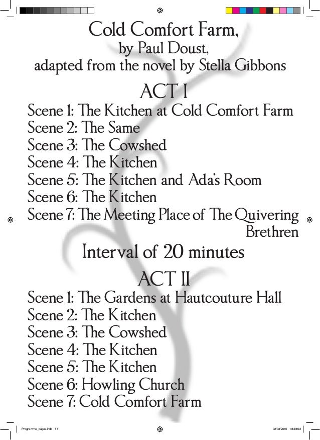 Programme For Taunton Thespians Production Of Cold Comfort Farm