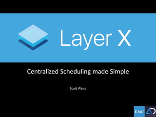 Centralized Scheduling made Simple
Scott Weiss
 