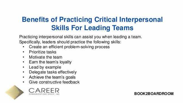 example of interpersonal skills
