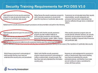 Security Training Requirements for PCI DSS V3.0
 