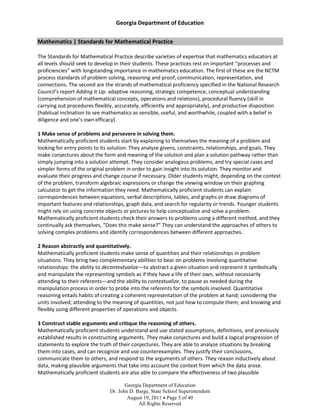 CCGPS Math Standards K-5