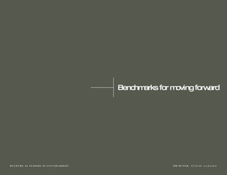 Benchmarks for moving forward 