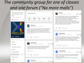 The community group for one of classes
and one forum (“No more malls”)
5/4/2015 79
 