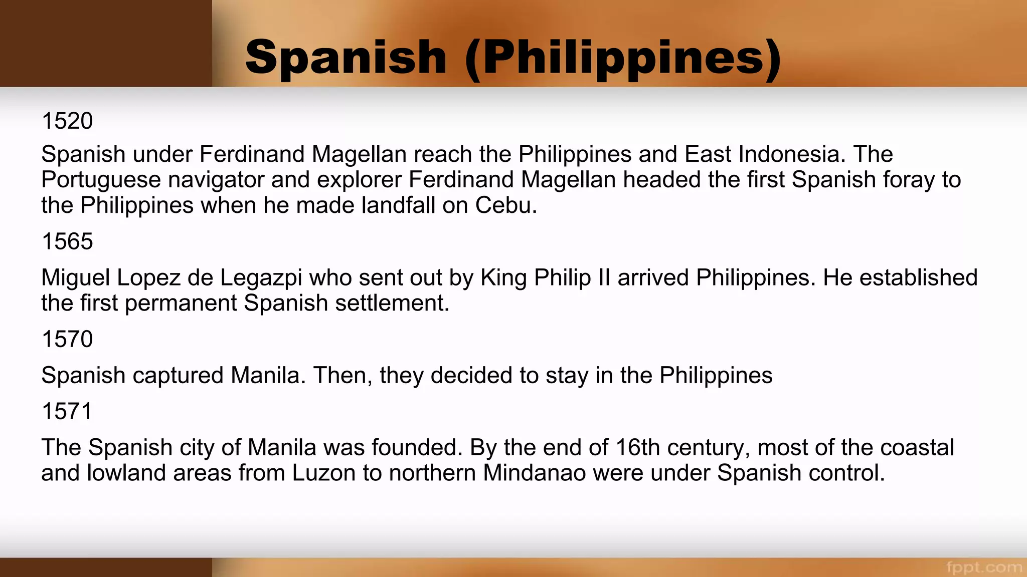 1564
Portuguese established western trade with India, Japan and China.
1570
The Portuguese bought part of a Japanese port where they founded a
small part of the city of Nagasaki, and it became the major trading port in
Japan in the triangular trade with China and Europe.
1571
A string of naval outposts connected Libson to Nagasaki along the coasts
of Africa, the Middle East, India and South Africa.
 