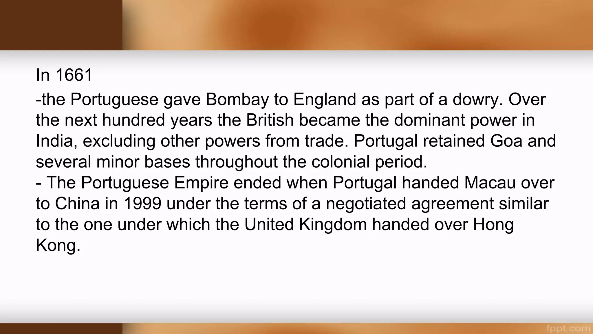 • 1st books printed in the Philippines
• Doctrina Christiana en lengua española y tagala, (Manila, 1593)
• Doctrina Christiana en letra y lengua China (by Keng Yong
(Chinese), in the Parian, Manila
• Tratado de la Doctrina de la Santa Iglesia y de Ciencias
naturales (by Fr. Juan de Cobo, O.P., Manila, 1593)
• Education
• Spain introduced the European system of education in the
Philippines
• First schools established were parochial schools, with Spanish
missionaries as teachers. Filipino children were taught the Catholic
doctrine, the 3 R’s (reading, writing, arithmetic), music, arts and
trades
 