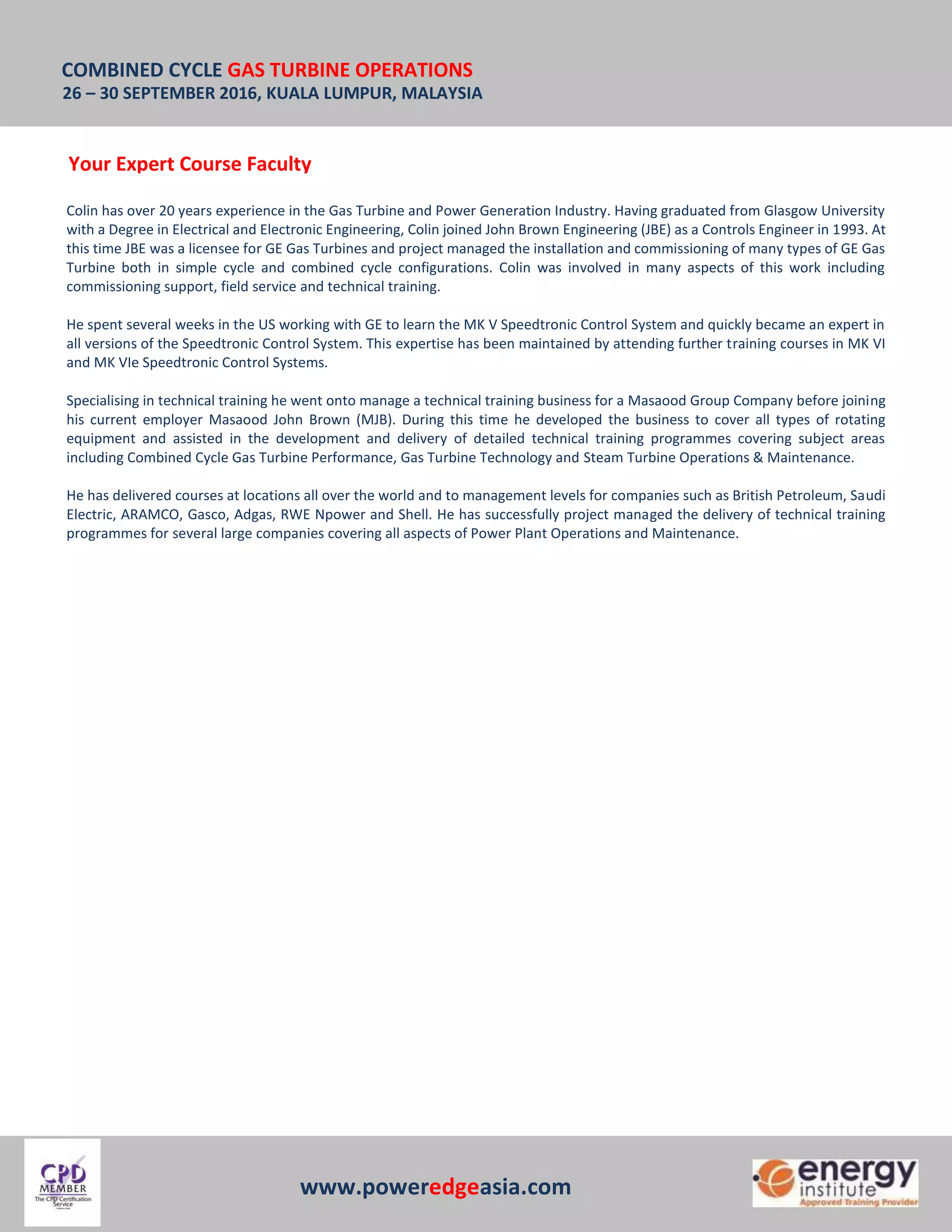 Combined Cycle Gas Turbine Operations | PDF