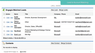 @jonmillerCopyright ©2018 Engagio, Inc. 13
Lead to Account Matching
 