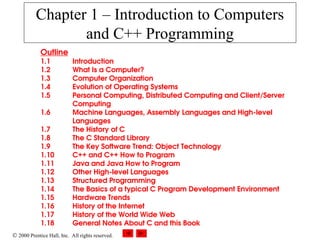 Introduction to Computers and C++ Programming | PPT