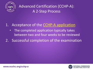 CCHP-A: Advanced professional certification | PPTX