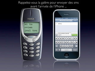 Rappelez-vous la galère pour envoyer des sms
        avant l’arrivée de l’iPhone ...
 