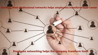 29
Growing their professional networks helps employees transform their career
Employee networking helps the company transform itself.
 