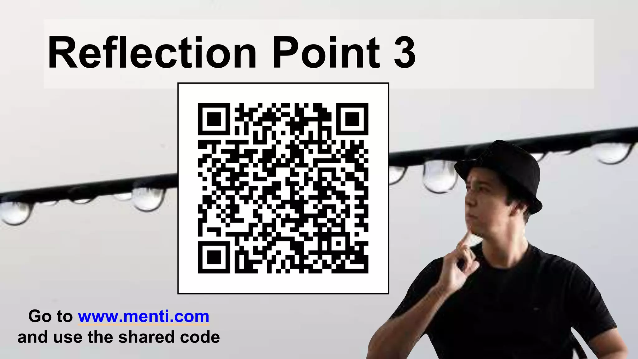 Reflection Point 3
Go to www.menti.com
and use the shared code
 