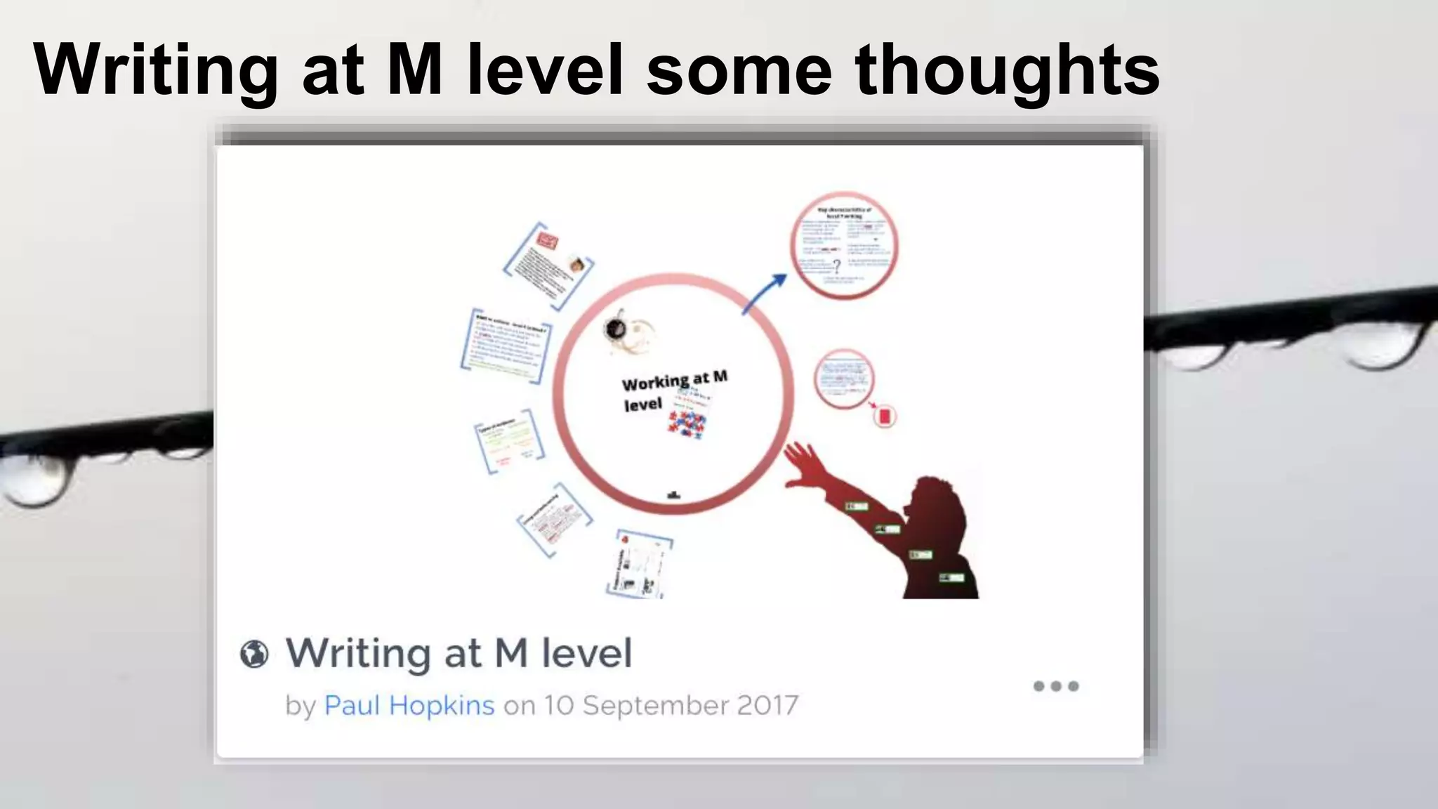 Writing at M level some thoughts
 