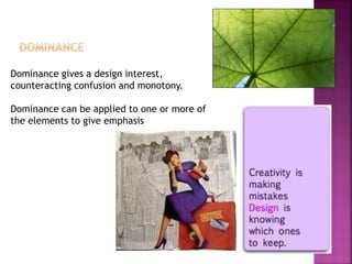 Cci1 lec 7 definition of design its elements and principle | PPTX